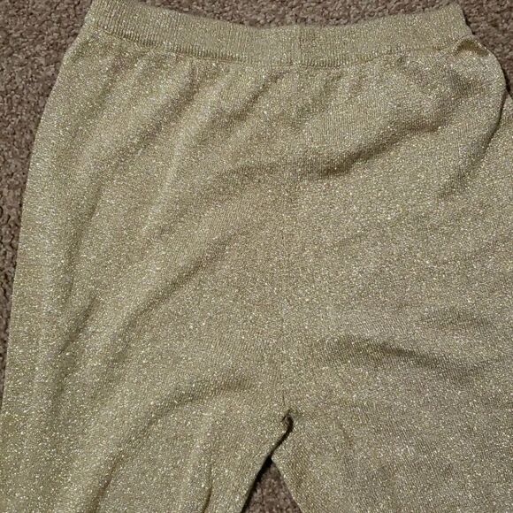 Vintage Anne KLEIN GLITTER GOLD LEGGINGS size small - Picture 5 of 5